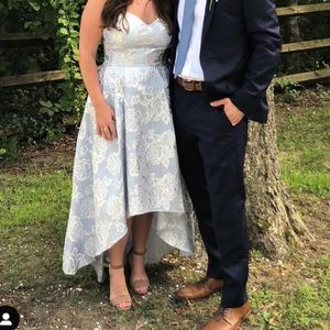 Ice Blue and Silver High Low Dress